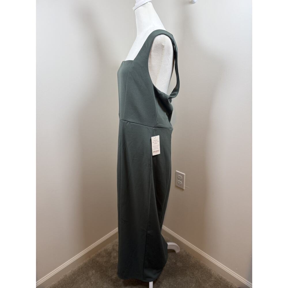 NWT SHOW ME YOUR MUMU Size XXL Eden Midi Dress Sleeveless Green Stretch Wedding - Picture 12 of 13